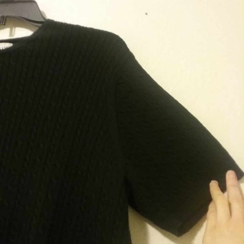 Vintage Pendleton Black 100% Cotton Cable Knit Sweater - Picture 5 of 13